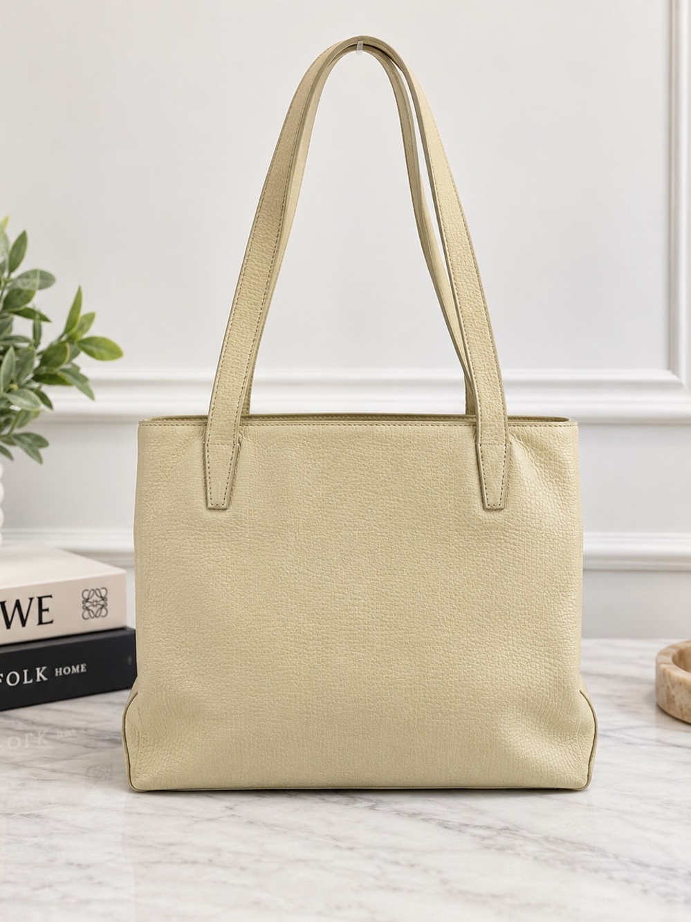 Loewe Beige Leather Tote Bag – Certified Authentic